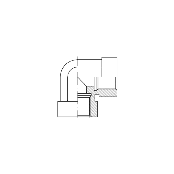 1/2" - 1/2" - Vinkelforskruning (hun/hun) BSP