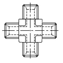 1/4" - Krydsnippel - BSP 