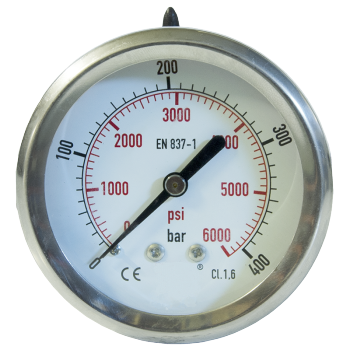 Pressure gauge, connection at the back 0-160 Bar - Manometers - Taon ...