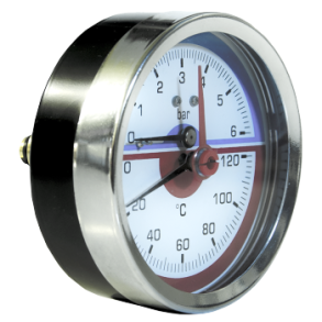 Manometer med temperaturmler 16 bar, tilkobling bak