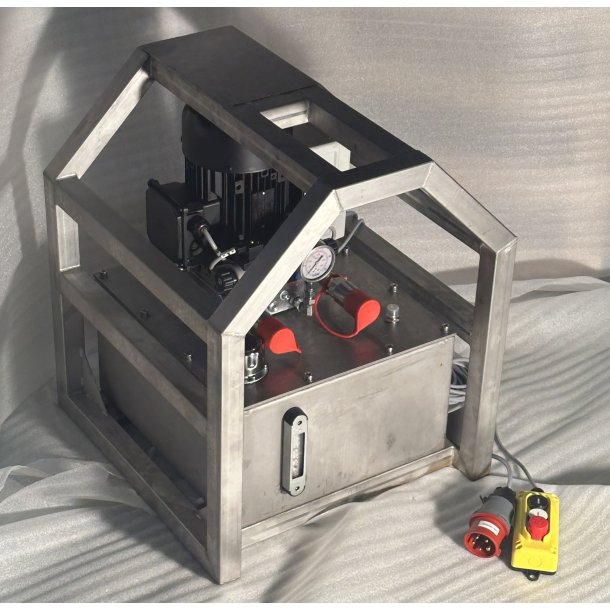 Hydraulik pumpestation med rustfri tank og ramme - 3 KW - 9 L/min 700 Bar