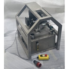 Hydraulik pumpestation med rustfri tank og ramme - 3 KW - 9 L/min 700 Bar