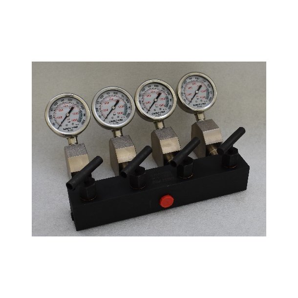 Manifold, 4 ports - including Manometers 