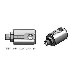 Drehgelenk 90 mit BSP-Gewinde 3/8" - Max. Druck bei Rotation 200 bar