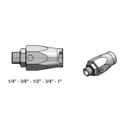 Drehgelenk mit BSP-Gewinde 1/2" - Gerade - Max. Druck bei Rotation 150 bar