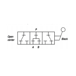 Omskifterventil 3/4" - 3/3 manuel - ben center