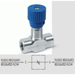 Durchflussregelventil 1/2" - Einstellbar - Beidseitig