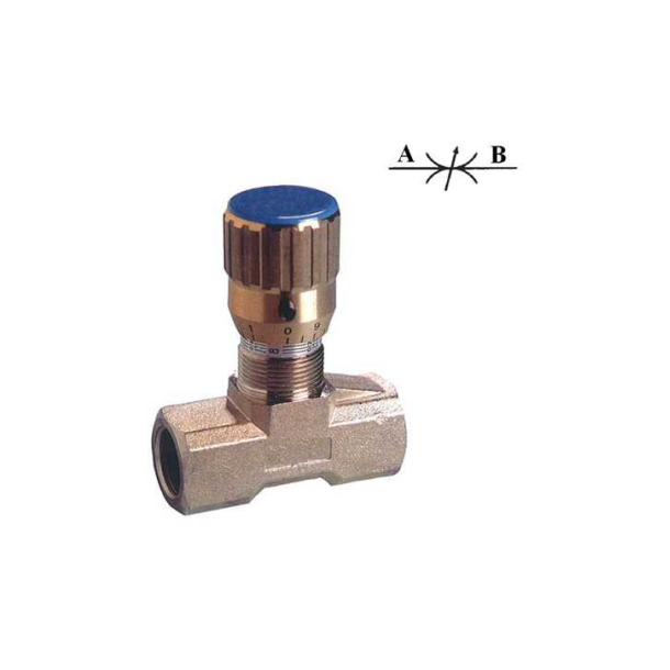 Durchflussregelventil 1/2" - Einstellbar - Beidseitig - Edelstahl