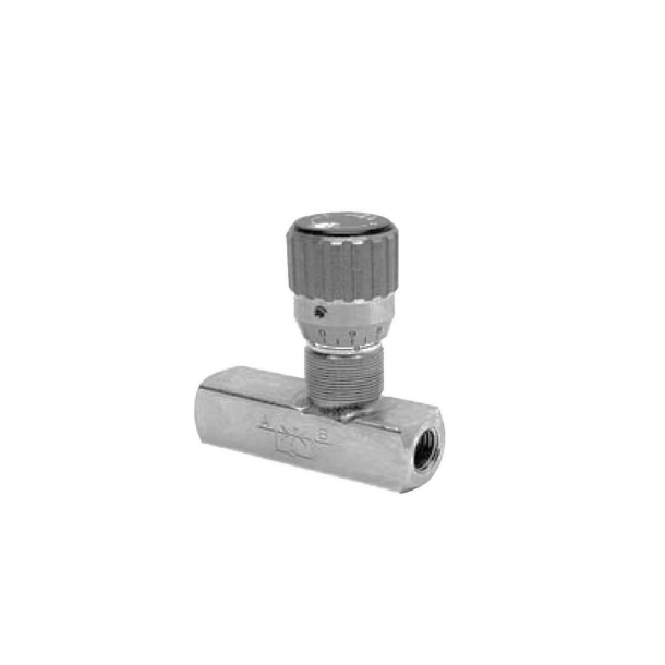 Durchflussregelventil 1/4" - Einstellbar - Freier R�ckfluss - Edelstahl