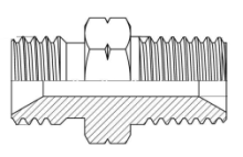 BSP/NPT, brystnippel BSP til konisk NPT gevind