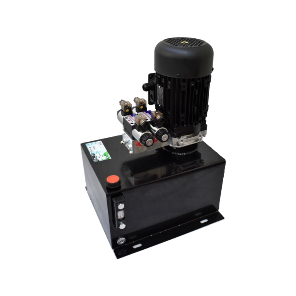 Hydraulikstation - 3 KW - 8,5 L/min - 2xdobbeltvirkende ventiler, incl. omlber ventil